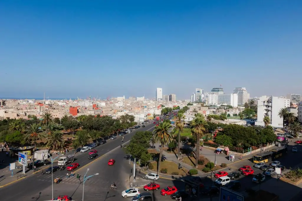 View over central Casablanca from Windsor Hotel City Center